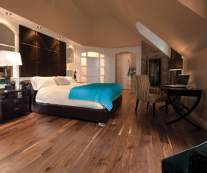 Classic Hotel room featuring Natural color hardwood floor (Knotty Walnut)

For more information, visit www.miragefloors.com